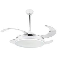 Stropni Ventilator 0351 - opal/prosojno, Moderno, kovina/umetna masa (100/65cm) - Globo