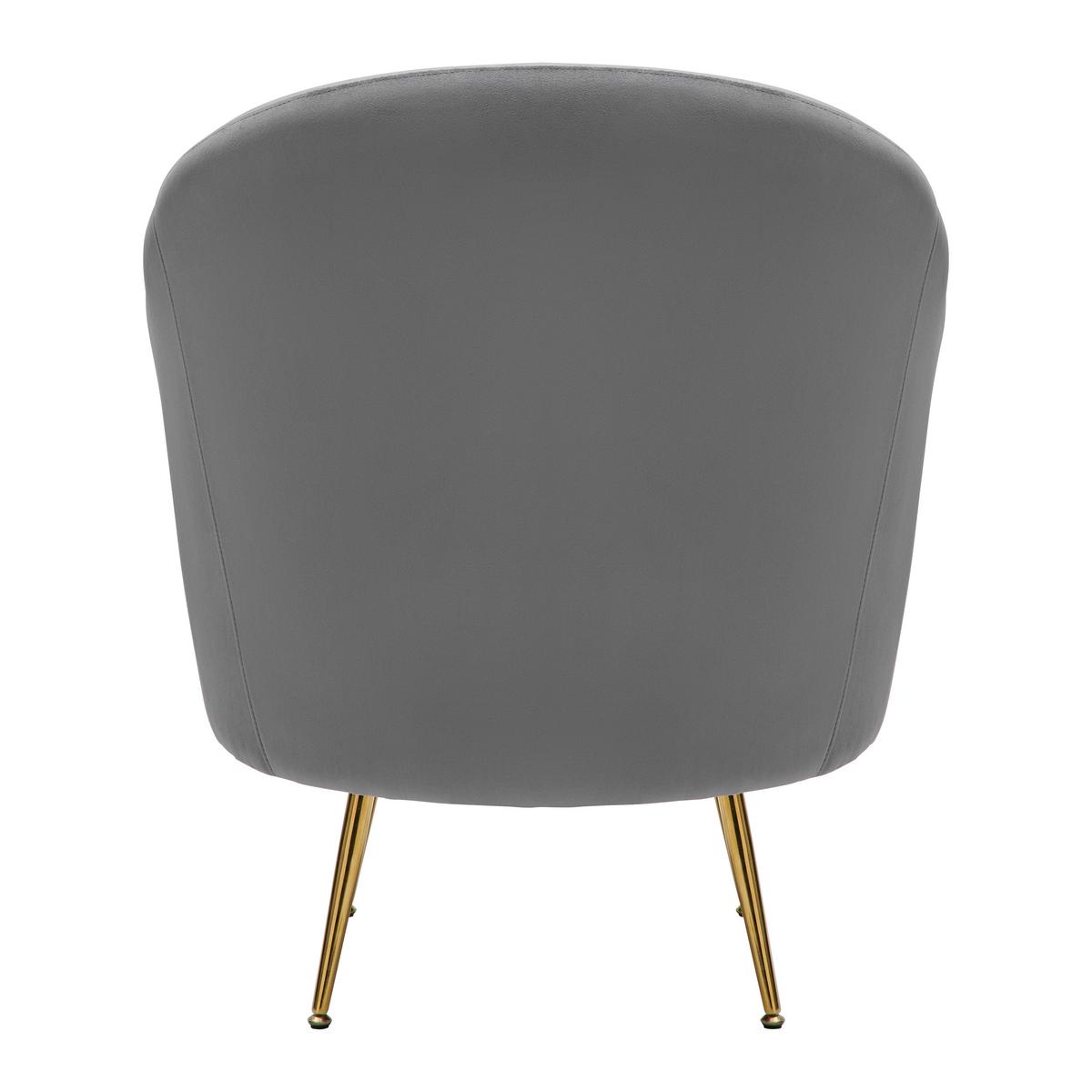 Sessel Lou ca. 80x92x75 cm Grau Samt - Goldfarben/Grau, MODERN, Textil/Metall (80/92/75cm) - Bessagi Home