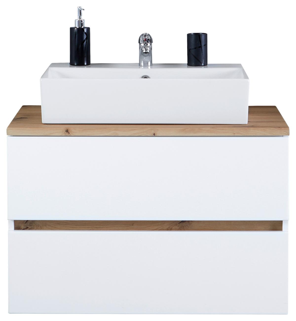 Bază cu lavoar Marbella - alb, Modern, ceramică/material pe bază de lemn (80/64,5/47cm)