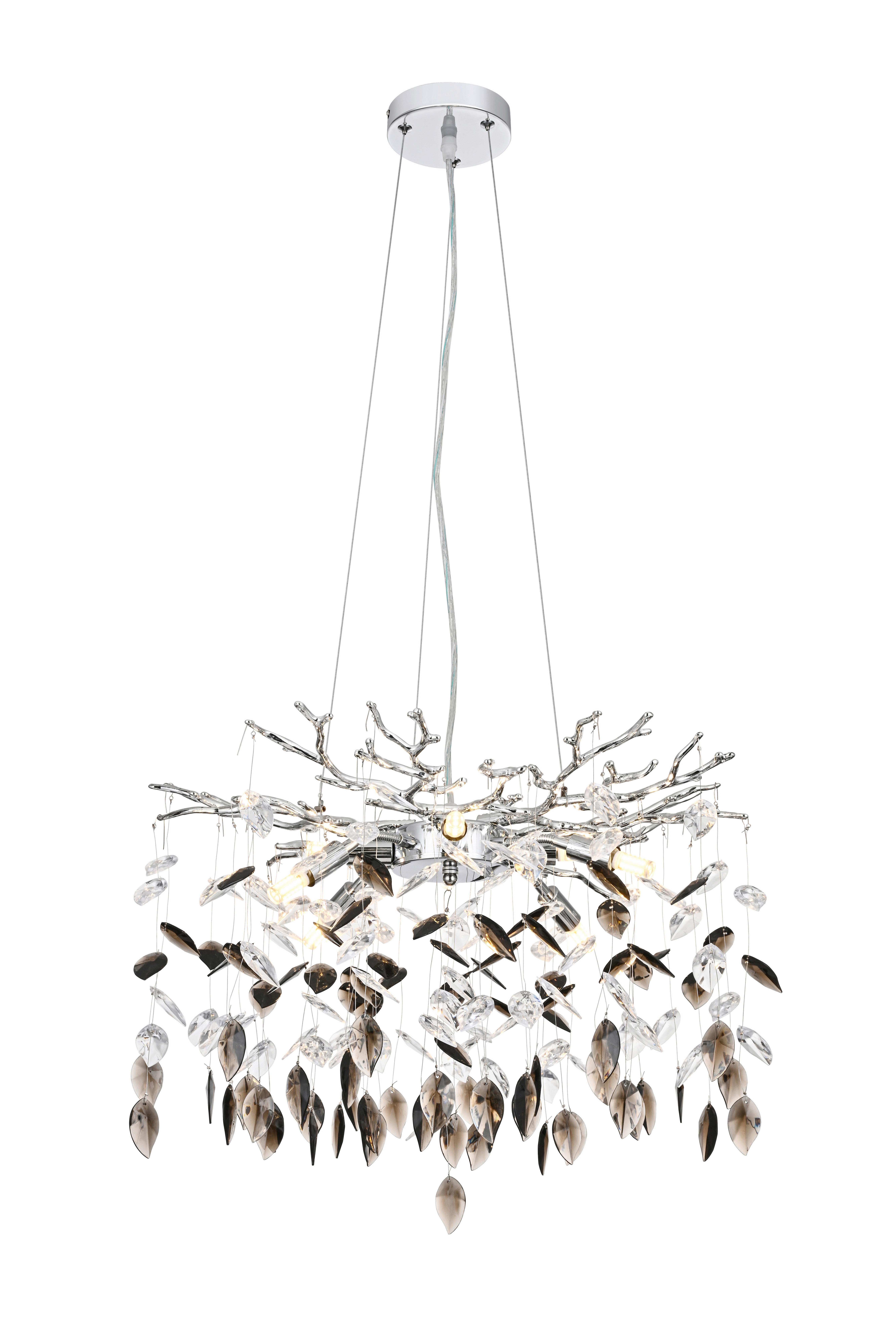 Lampă suspendată Moni - străveziu/culoare crom, Modern, plastic/metal (60/60/120cm) - Mömax
