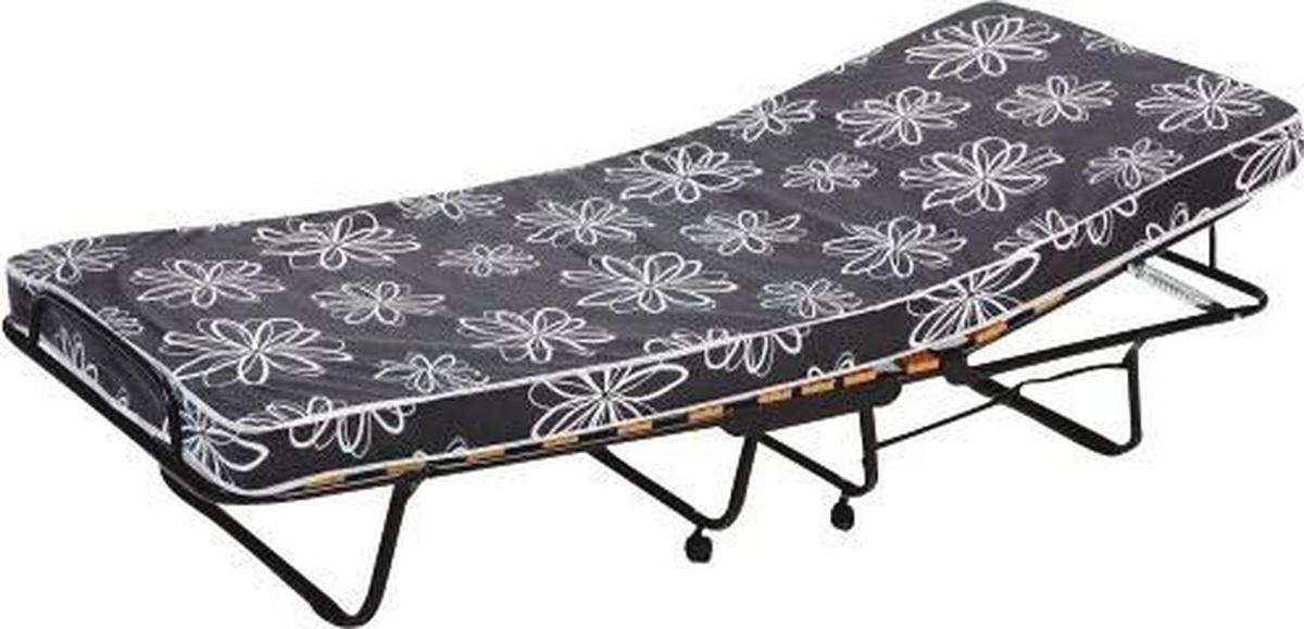 ŁÓŻKO SKŁADANE HONOLULU - czarny/biały, Design, metal/tkanina (80/185cm) - Livetastic