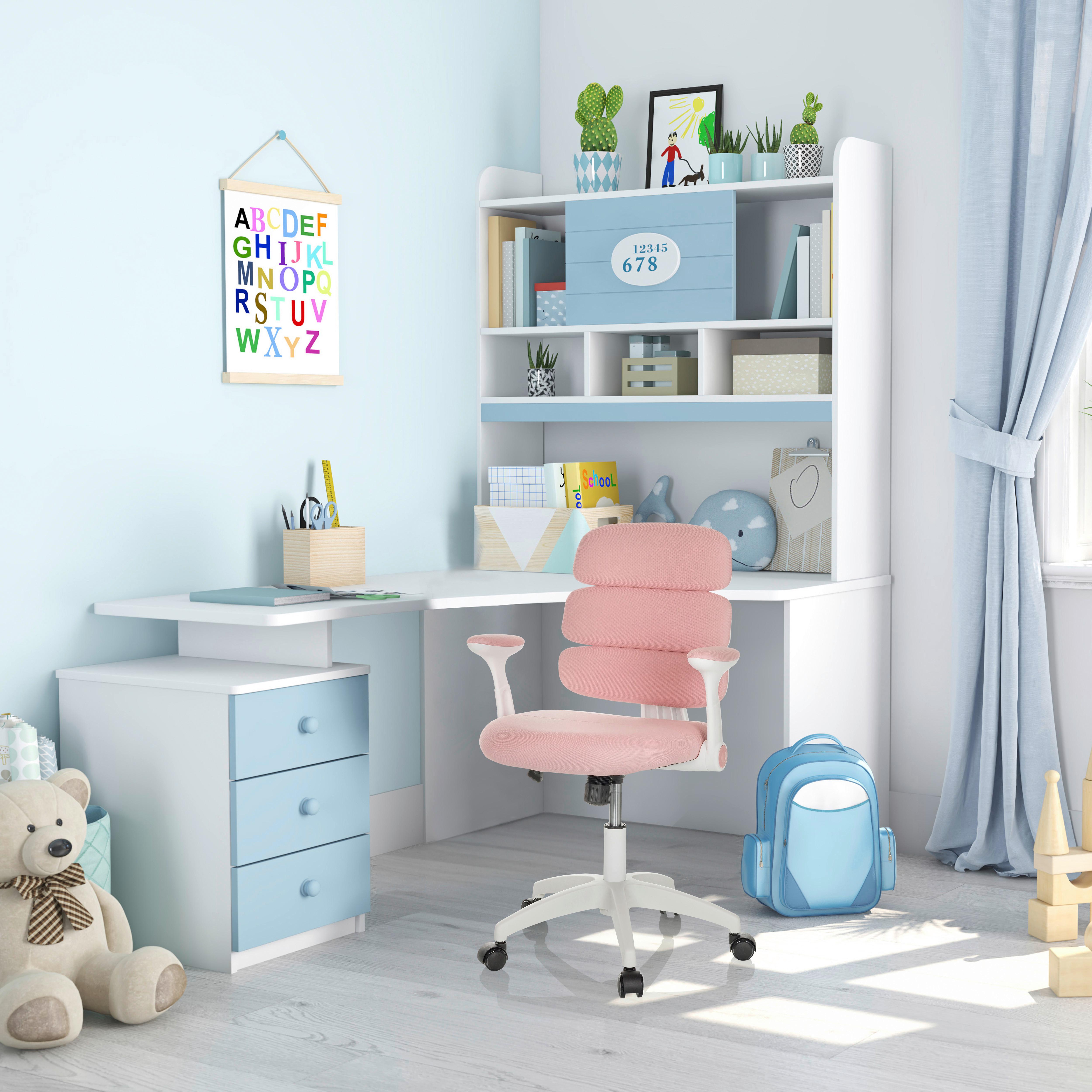 Jugenddrehstuhl Kid Ergolino W ca.62x86-97x62 cm Rosa - Rosa/Weiß, Basics, Kunststoff/Textil (62/86-97/62cm) - MID.YOU