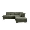 Ecksofa Dalida Dunkel Grün Chenille m. Bettkasten - Chromfarben/Dunkelgrün, Design, Textil/Metall (280/254cm) - Livetastic