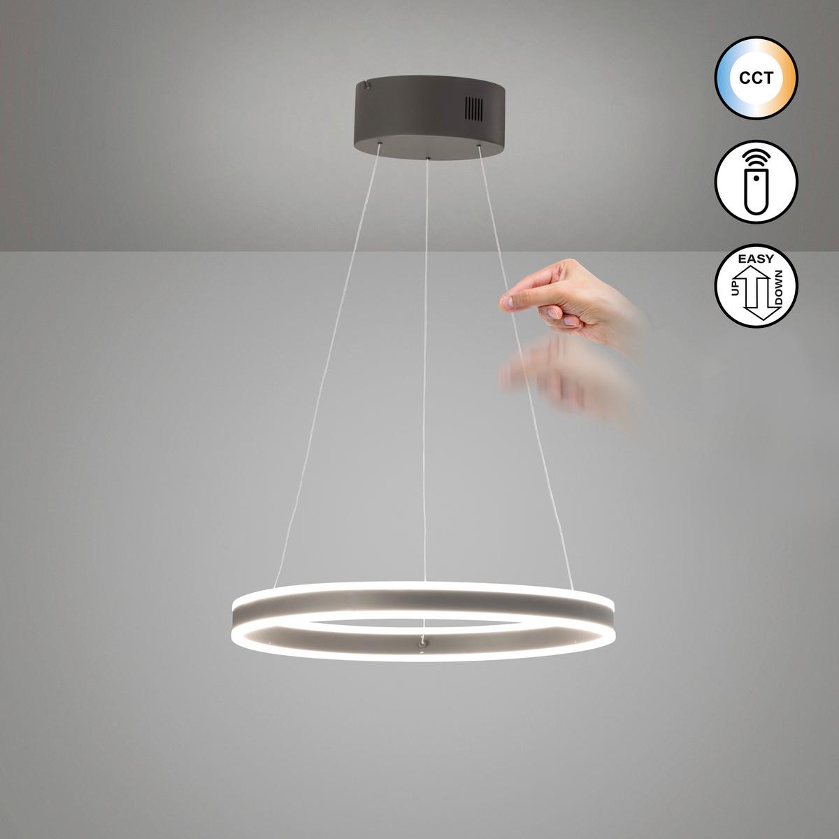 LAMPA WISZĄCA LED 61202 SILVIO - szary, Design, metal (50/70-180cm) - Fischer & Honsel