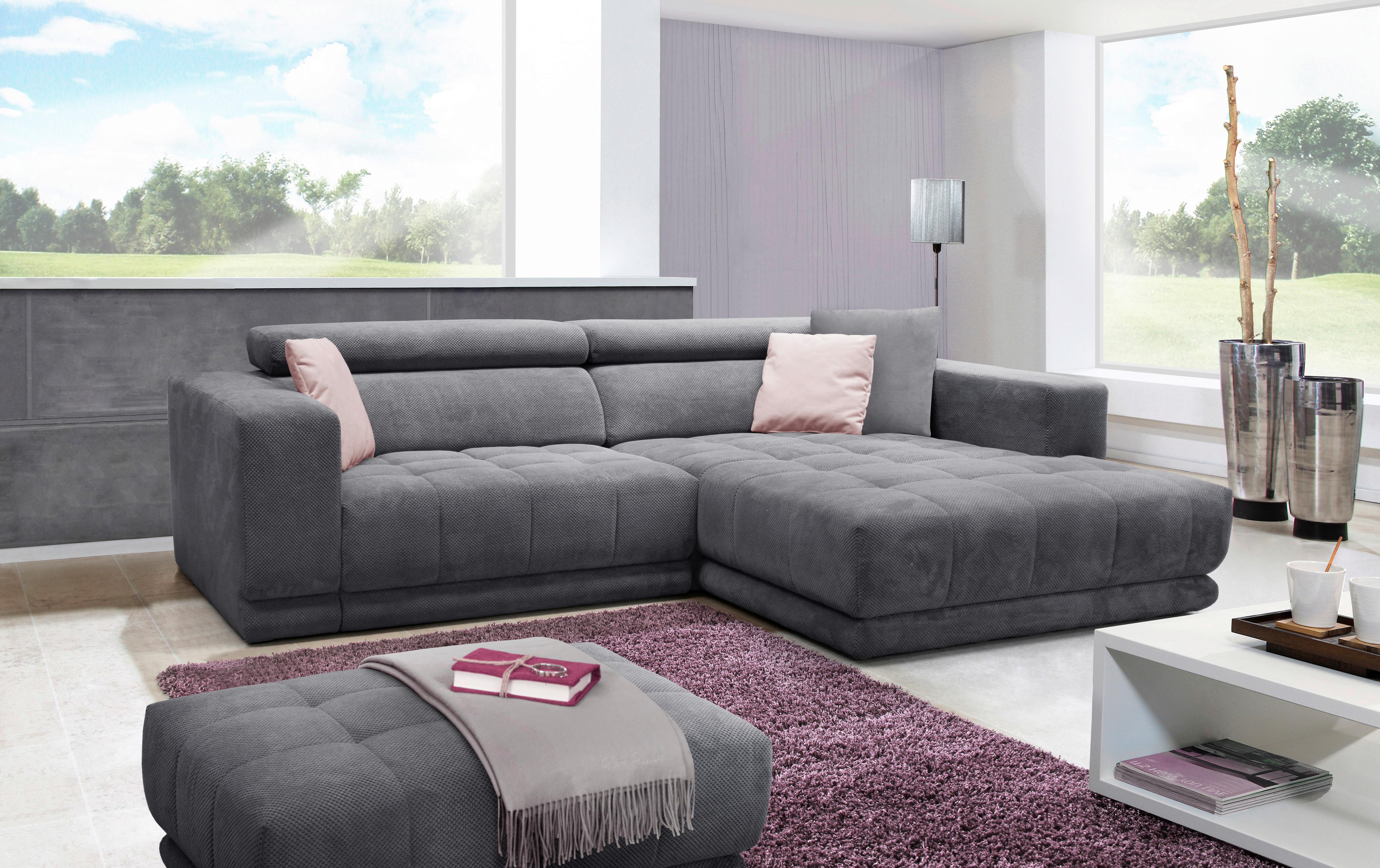 Kutna Garnitura Portland - siva/crna, Moderno, tekstil/plastika (275/78-98/197cm) - Premium Living