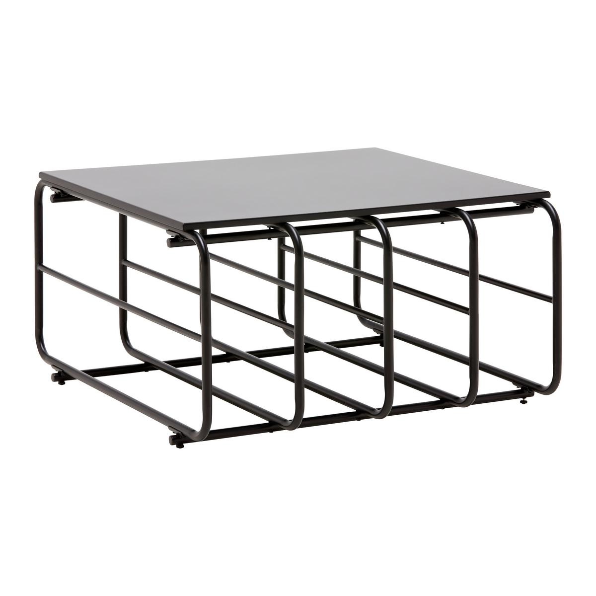 Couchtisch Pipe Schwarz - Schwarz, MODERN, Holzwerkstoff/Metall (70/38/70cm) - Mömax