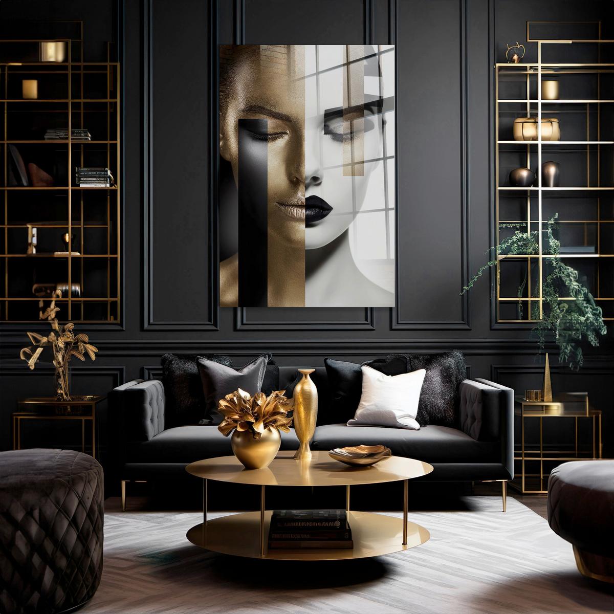 Glasbild Multicolor ca. 120x80cm - Multicolor, Basics, Glas/Papier (120/80cm)