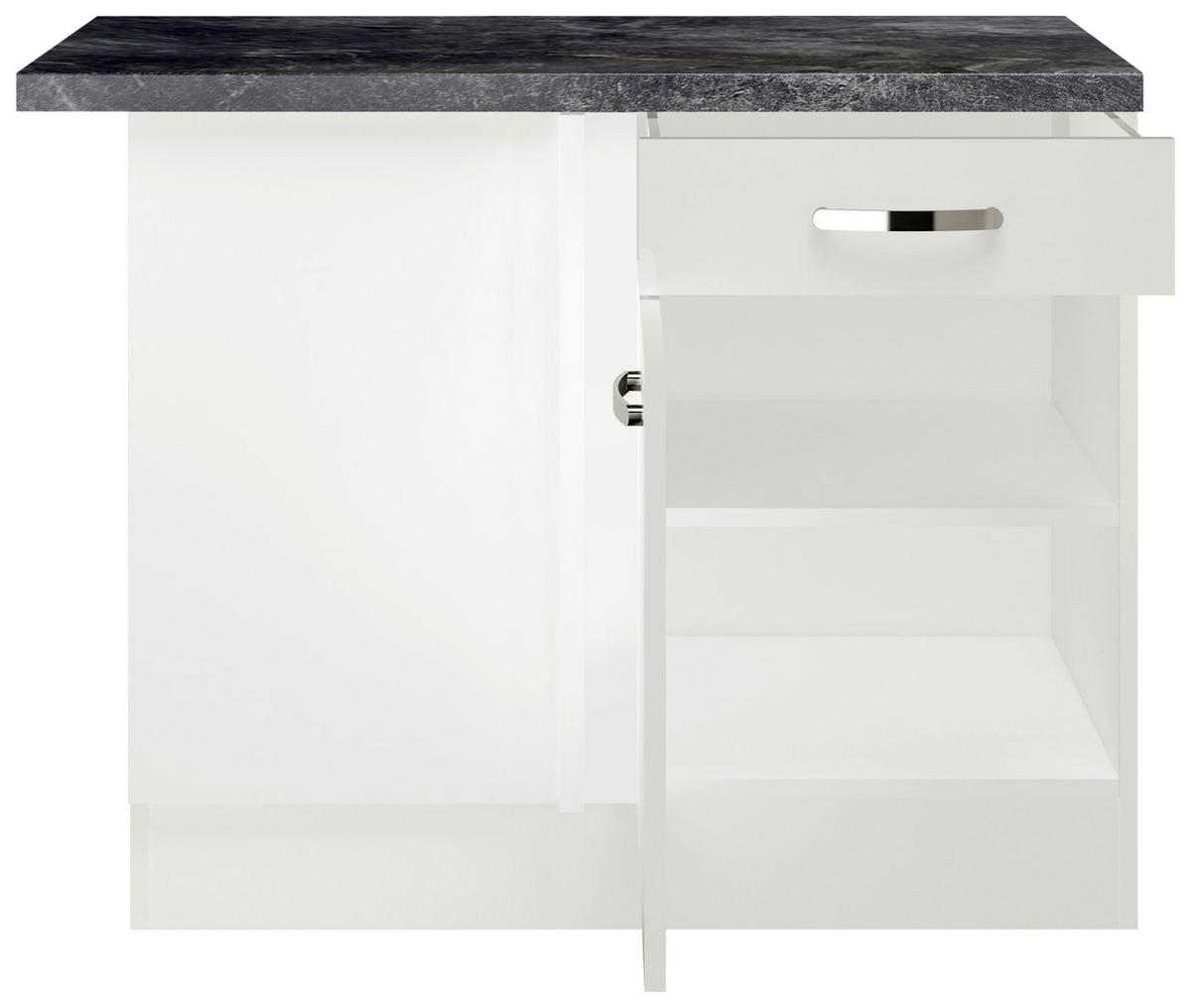 Corp pe colț Alba - alb/alb lucios intens, Modern, material pe bază de lemn (110/86/60cm)