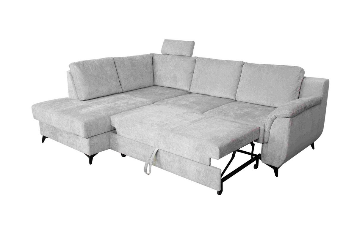 Sarokkanapé Salamina - világosszürke, Konventionell, faalapú anyag/textil (188/87/250cm)