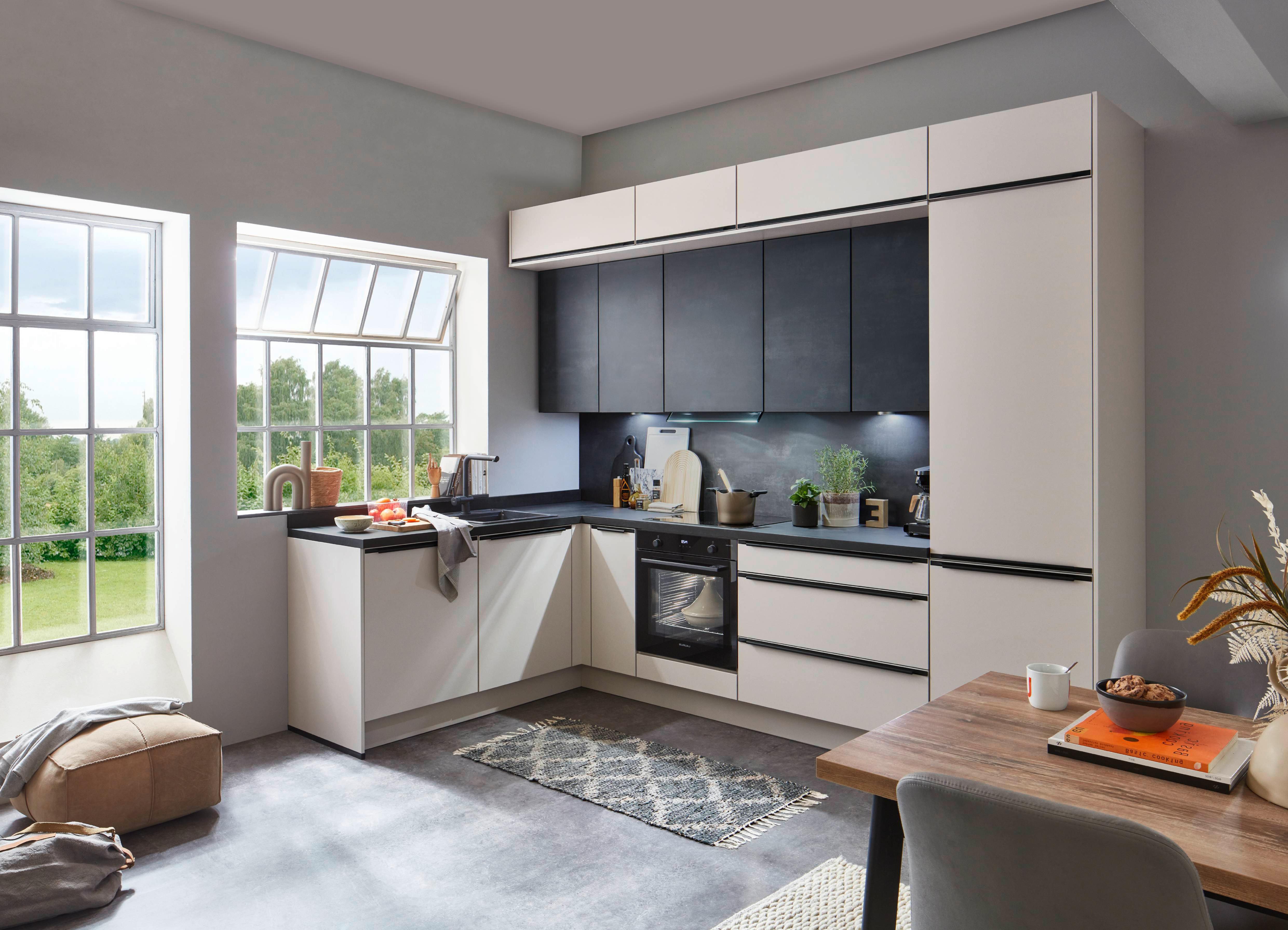 Kuhinjski Blok Las Vegas - temno siva/črna, Moderno, leseni material (187/307cm) - Nobilia