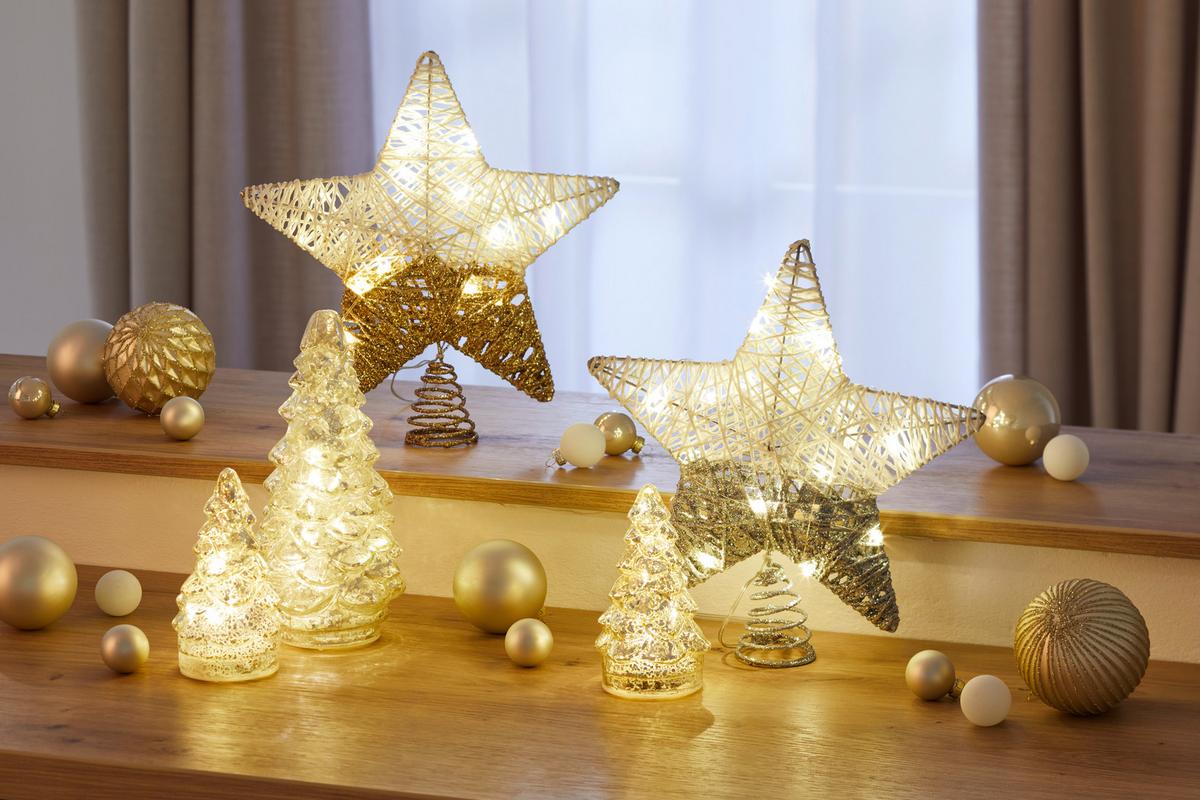 Led Díszlámpa Anabell - aranyszínű/ezüstszínű, Konventionell, műanyag/fém (20/25cm) - Modern Living