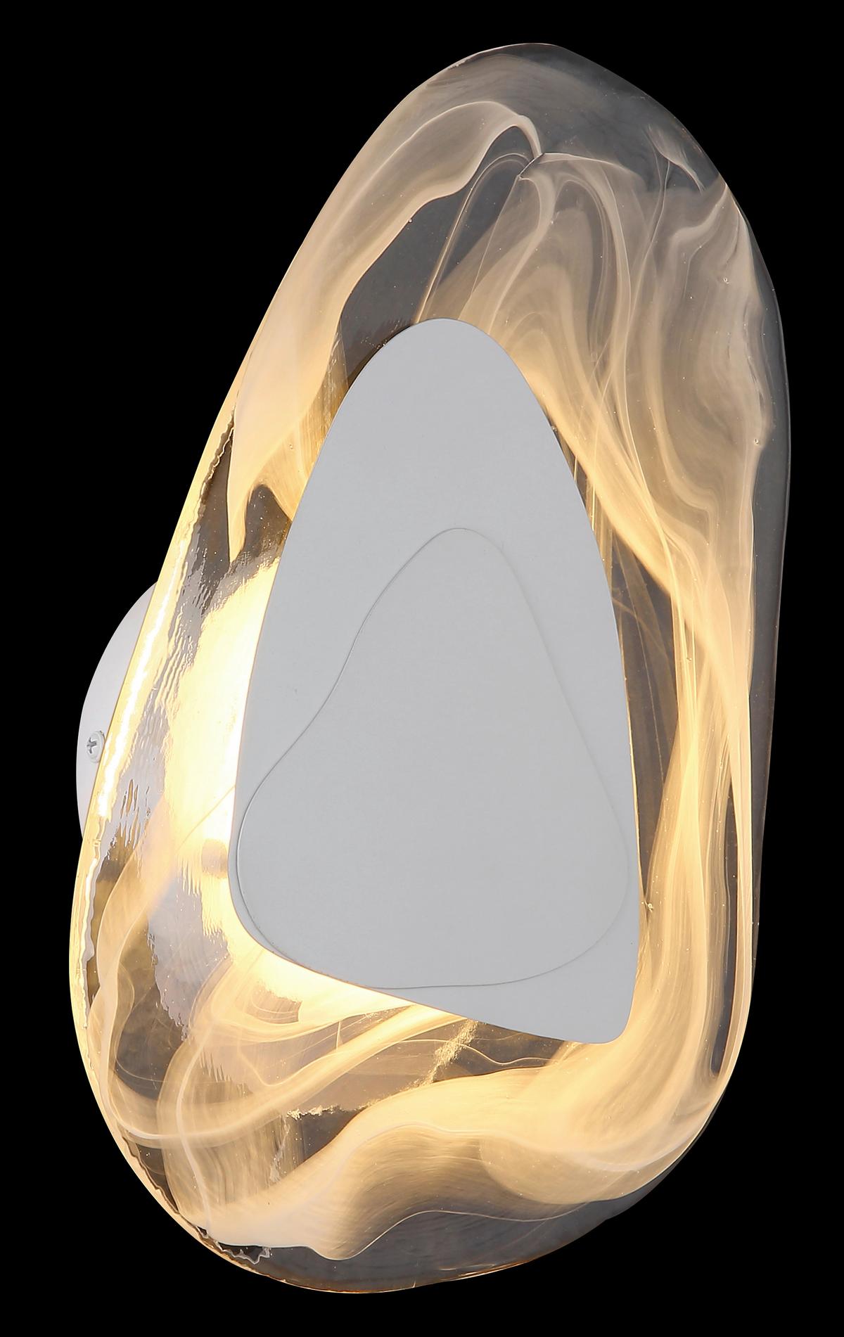 LED-WANDLEUCHTE 78411W DORSEY - Klar/Weiss, Design, Glas/Metall (20,3/31,5cm) - Globo