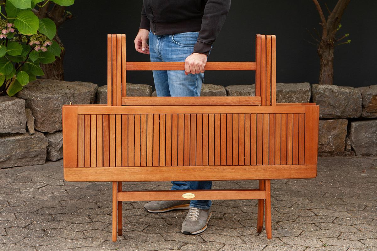 Gartenklapptisch Orlando Holz - Braun, MODERN, Holz (120/70/74cm) - Gardenson