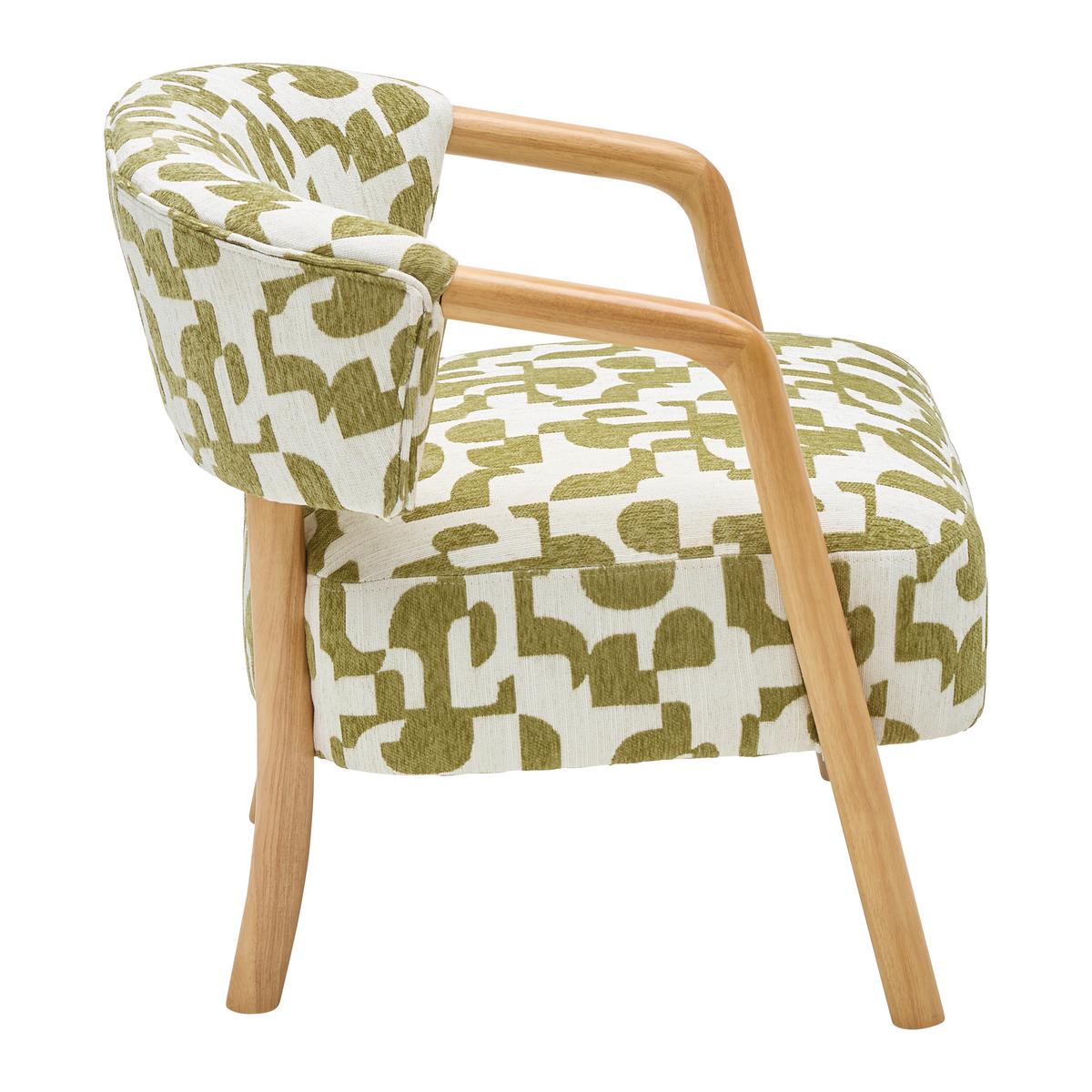 Armlehnsessel Joris Grün/Naturfarben - Naturfarben/Grün, LIFESTYLE, Holz/Textil (71/67/71cm) - Mömax