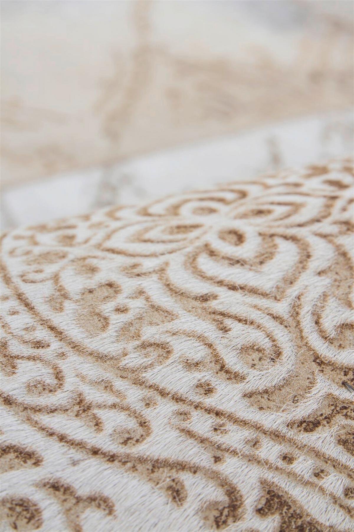 Lederteppich Cobra 343 Beige 125x180 - Beige, Basics, Leder/Textil (125/180cm) - Kayoom