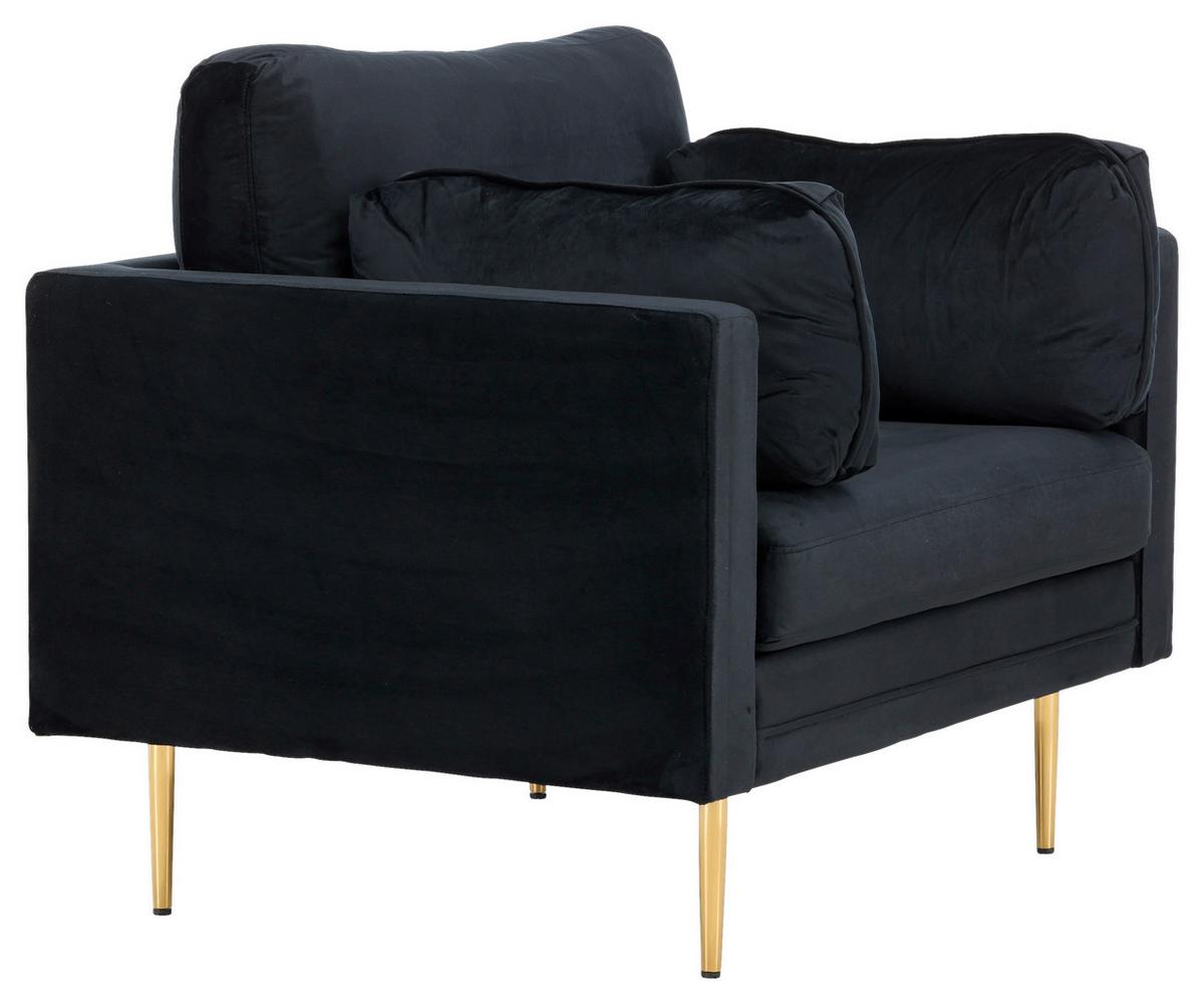 Sessel Boom ca. 110x84x86 cm Schwarz - Hellbraun/Schwarz, Design, Textil/Metall (110/84/86cm) - Livetastic