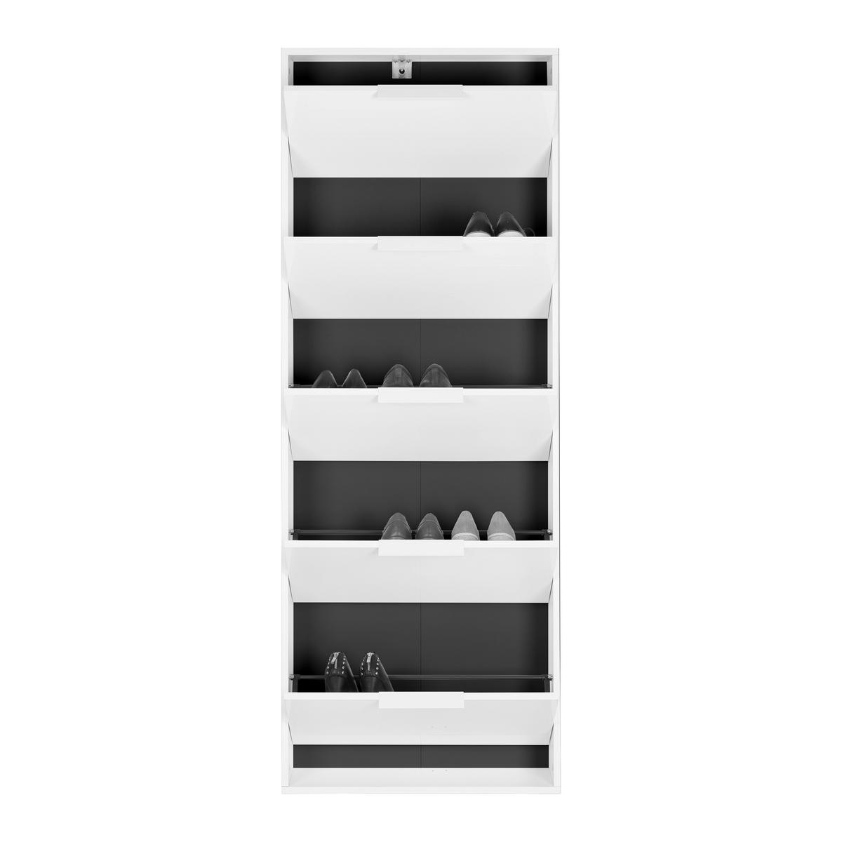Ormar Za Cipele Espresso - bijela visoki sjaj, Konvencionalno, drvni materijal (65/174/15cm) - Modern Living
