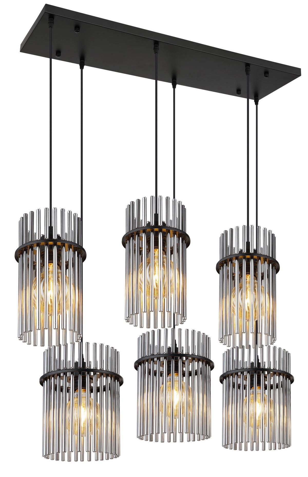 Viseća Svjetiljka Gorley - siva/crna, Basics, staklo/metal (92.5/35.5/125cm) - Globo