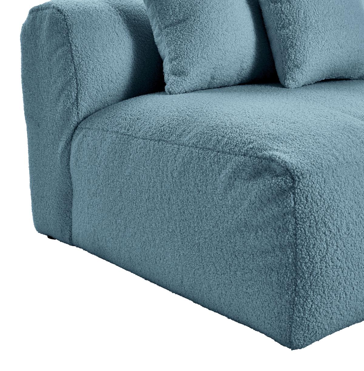 Modul Sofaelement Bloom Ecke Blau - Blau, Trend, Textil (115/70/115cm) - Livetastic