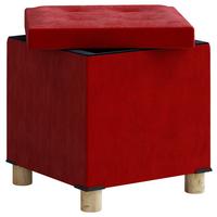 Zaboj Za Sedenje Sizos M, Rdeča - rdeča/rjava, Moderno, tekstil/leseni material (38/40/38cm) - MID.YOU