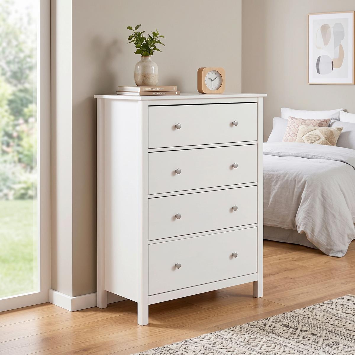 Komód Chilly Home - fehér/szürke, Design, fém/fa (82/120/39,5cm)