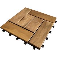 PŁYTKA TARASOWA 10 SZT. - kolor akacjowy, Basics, tworzywo sztuczne/drewno (30/30/2,4cm) - Ambia Garden