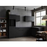 Kotna Kuhinja Brez Aparatov Oliver, 280x172cm - temno siva/črna, Design, kovina/leseni material (280/172cm) - Respekta