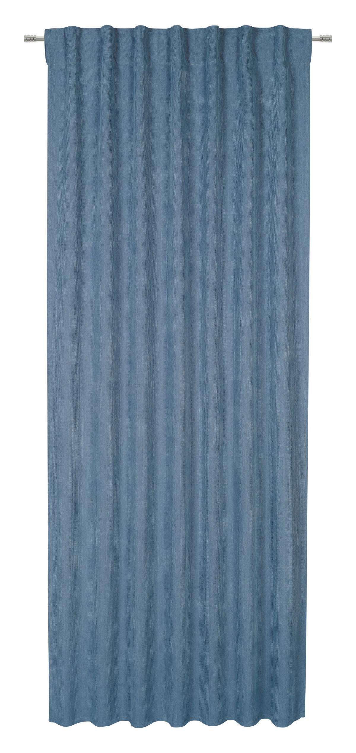 Fertigvorhang Linus Blau ca. 140x255cm - Blau, Design, Textil (140/255cm) - Premium Living