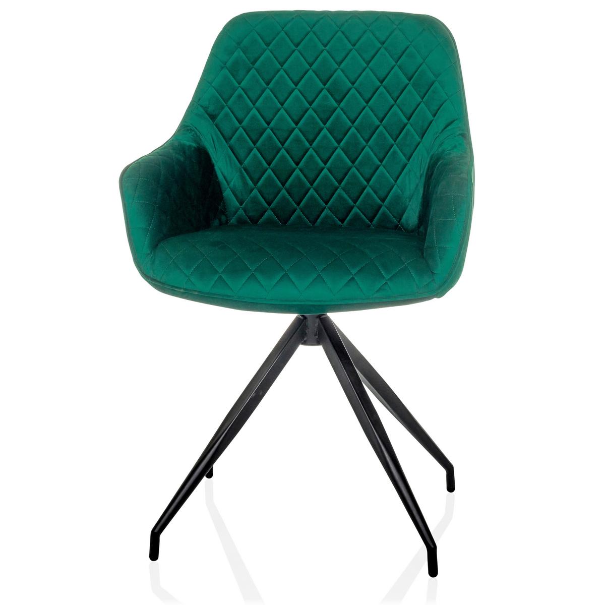 Naslanjač Elverum, Zelena - črna/zelena, Moderno, kovina/tekstil (58/87/57cm) - MID.YOU