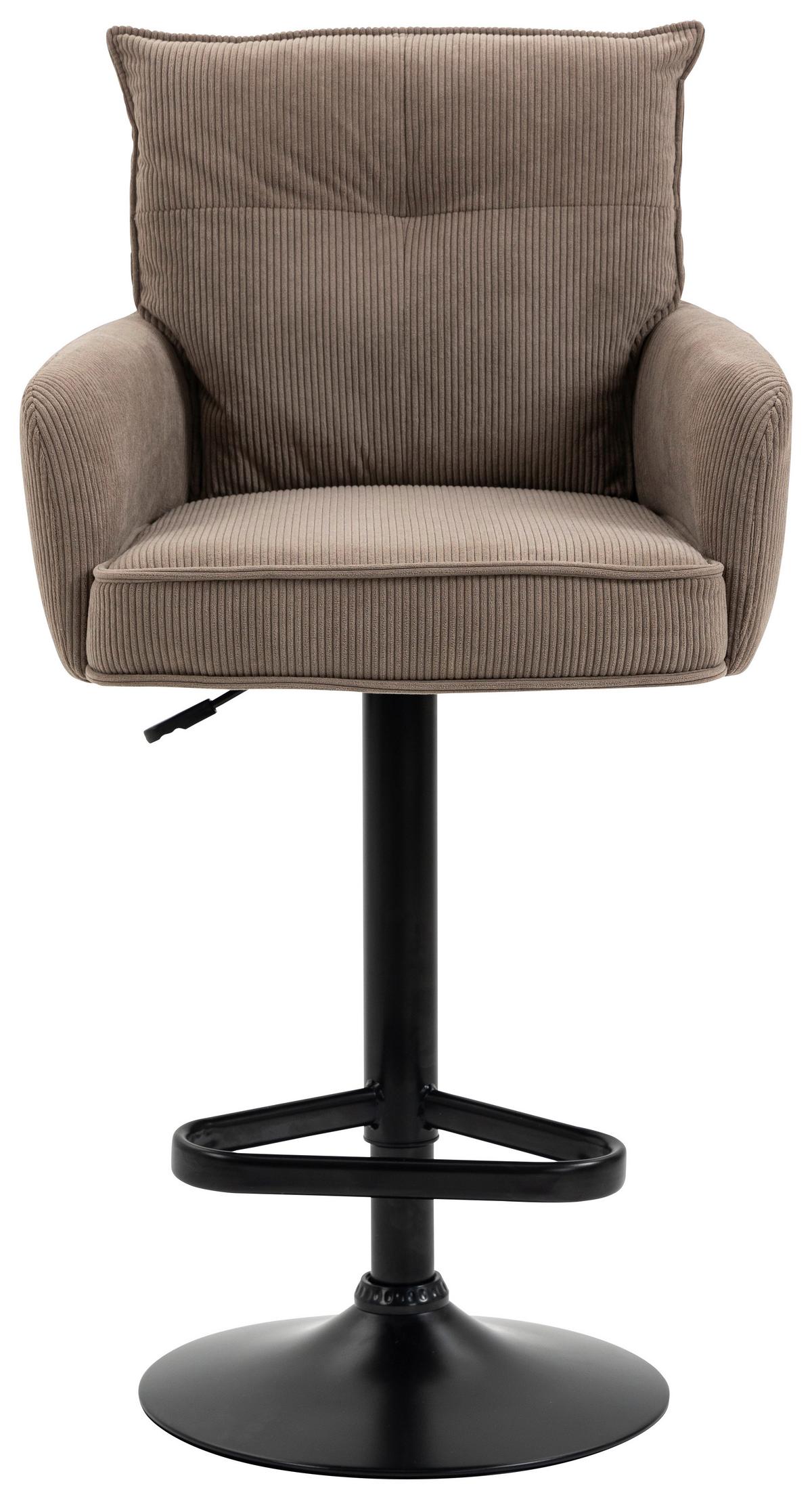 STOŁEK BAROWY POINT - czarny/brązowy, Design, metal/tkanina (54/98-120/58cm) - Novel