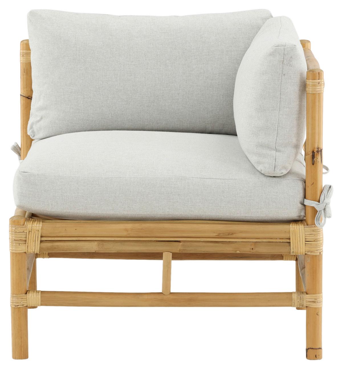 Loungeeckteil Cane Bambus Rattan ca. 75x70 cm - Hellbraun, KONVENTIONELL, Holz/Textil (75/70/74cm) - Gardenson