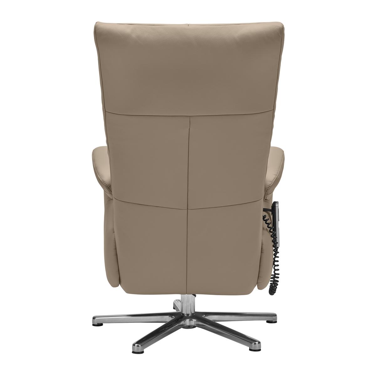 Relaxsessel Sitting 2 Edelstahlfarben - Chromfarben/Edelstahlfarben, MODERN, Leder (70/111/80cm) - Premium Living