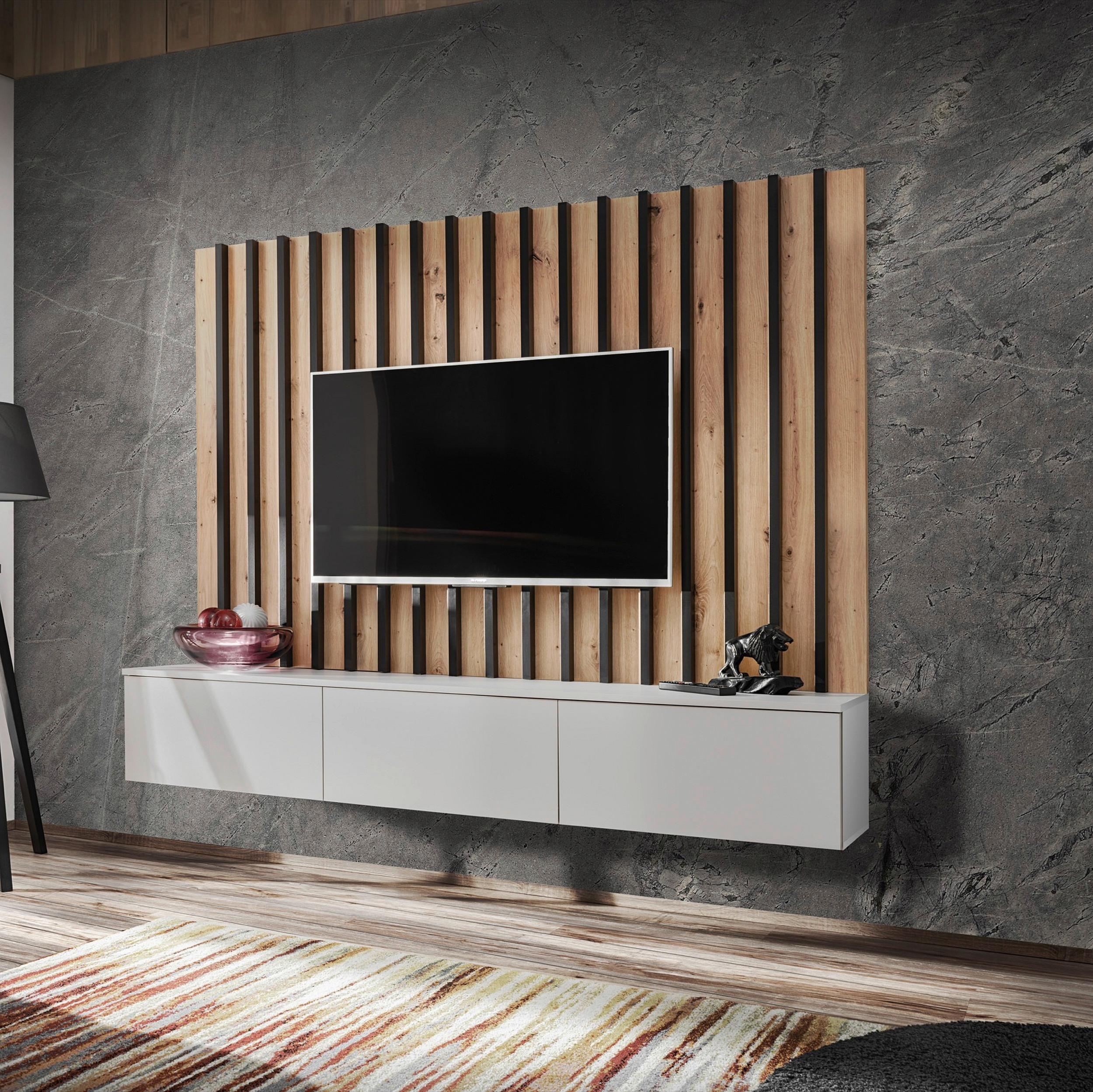 Regal Verti Ii - hrast Artisan/svijetlo siva, Moderno, drvni materijal/plastika (180/148/35cm) - Bessagi