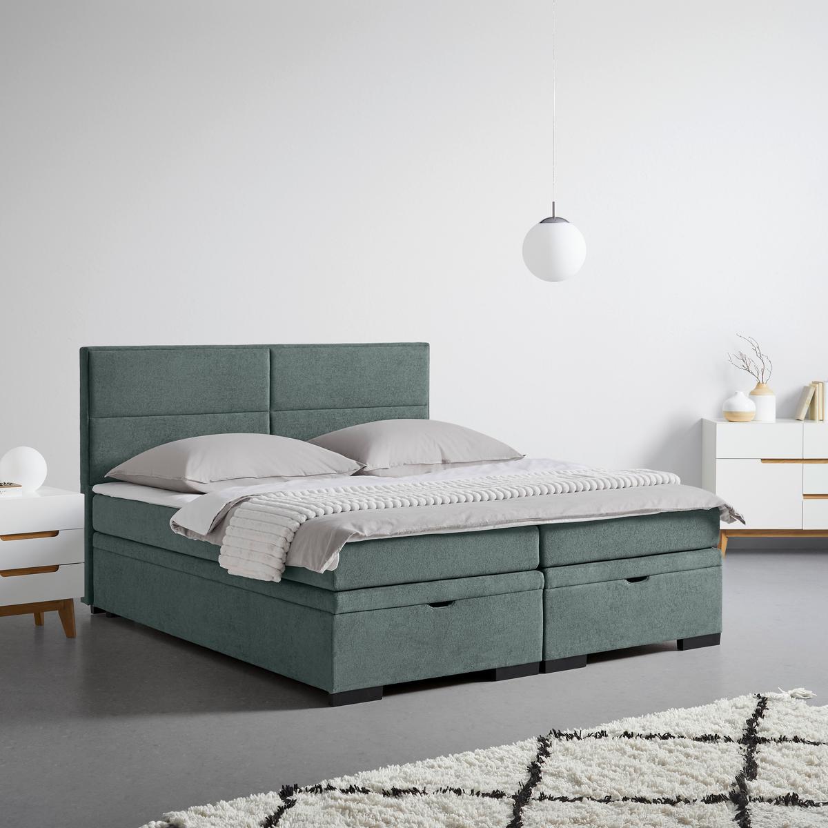 Boxspring Krevet Ethan - siva/crna, Moderno, tekstil/plastika (160/200cm) - Premium Living