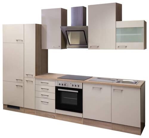 Kuhinjski Blok Z Aparati Nepal, Kašmir, Barva Hrasta - barve nerjavečega jekla/kašmir, Moderno, kovina/leseni material (310cm) - FlexWell