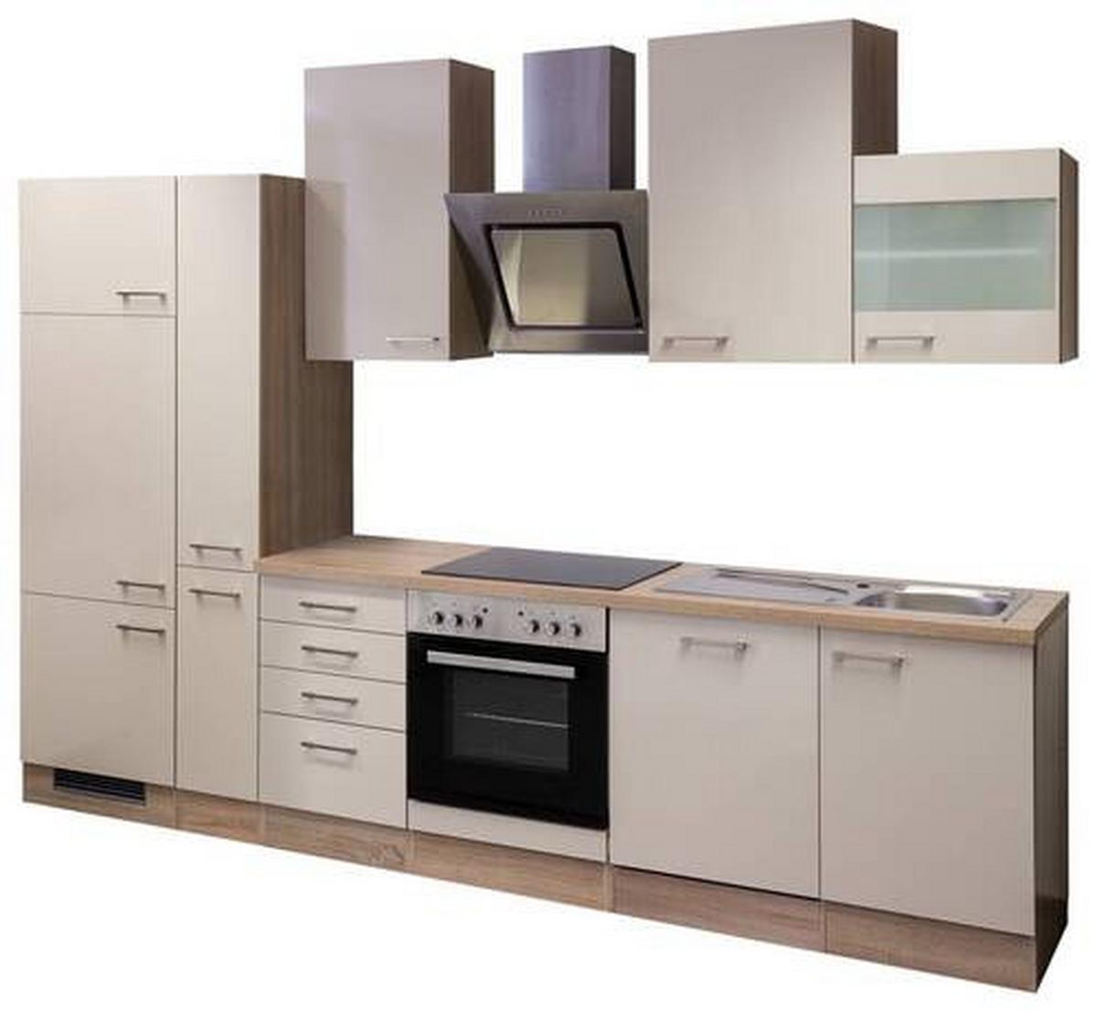 Kuhinjski Blok Z Aparati Nepal, Kašmir, Barva Hrasta - barve nerjavečega jekla/kašmir, Moderno, kovina/leseni material (310cm) - FlexWell