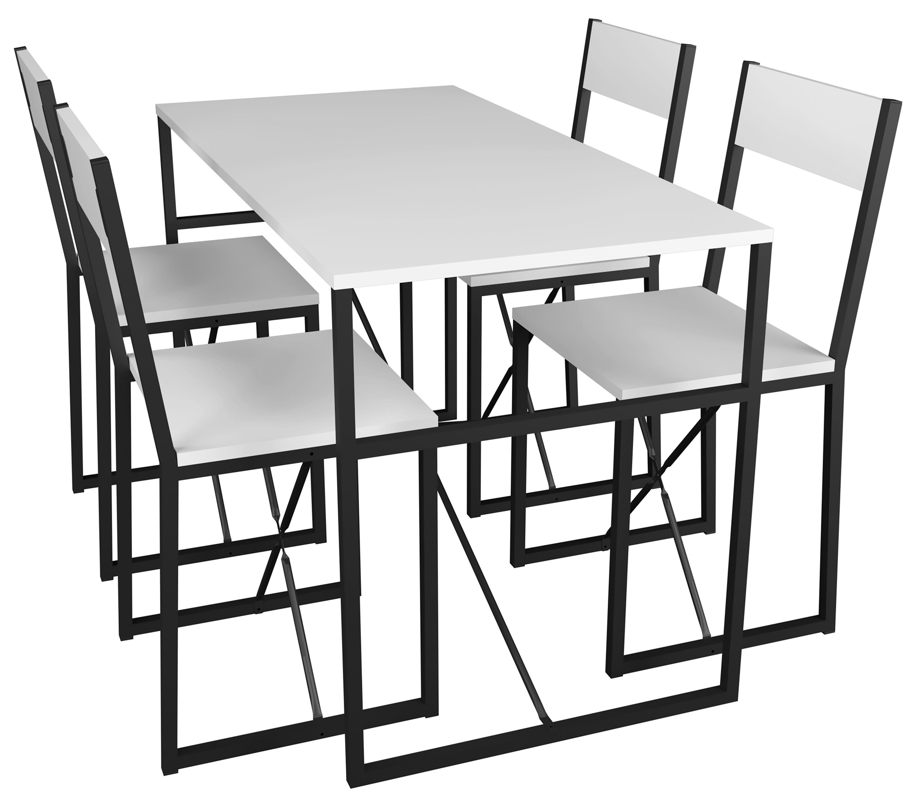 ESSTISCH INSASI L - Weiss/Schwarz, Design, Holzwerkstoff/Metall (120/52,7/84,7cm) - MID.YOU