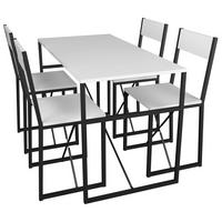 Jedilna Garnitura Insasi L, Bela, Črna, 5-Delna - črna/bela, Design, kovina/leseni material (120/52,7/84,7cm) - MID.YOU