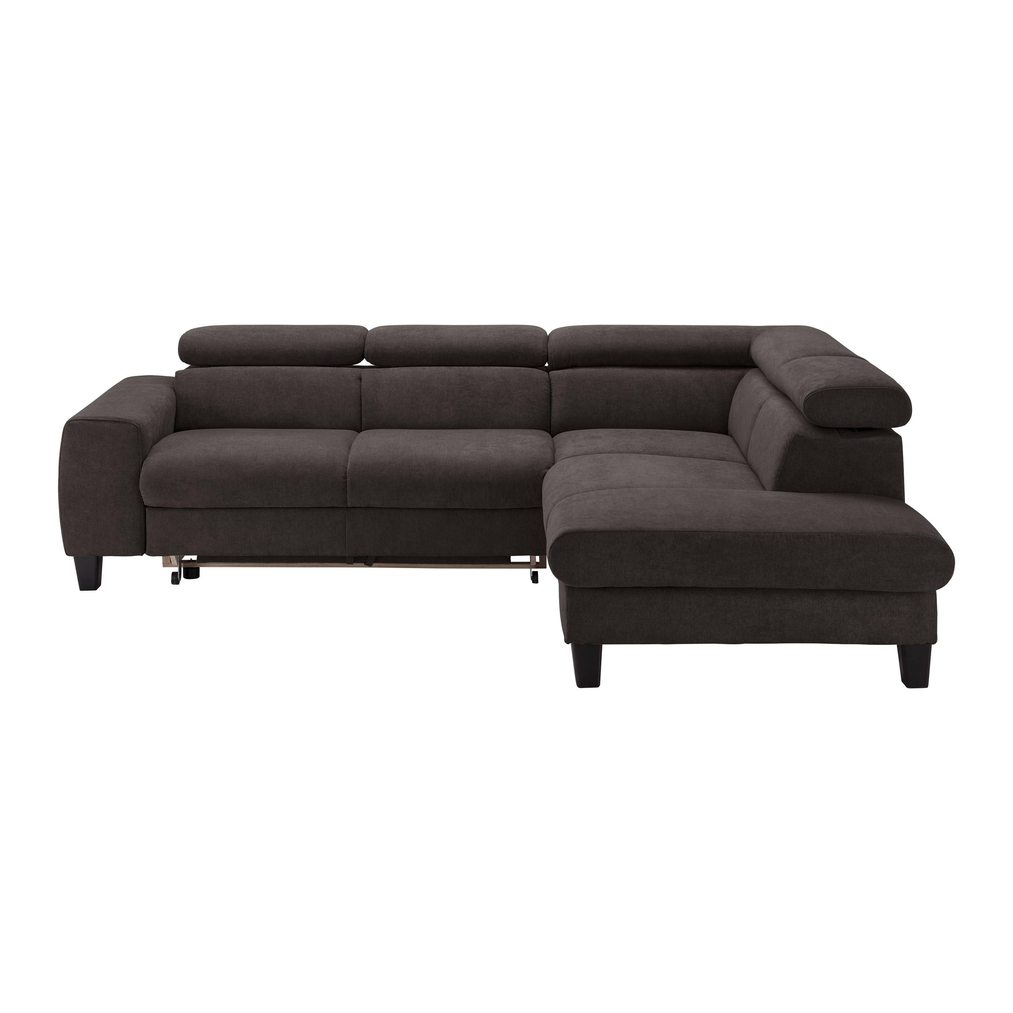 Sjedeća Garnitura Malibu - sivo-smeđa/wenge boje, Modern, tekstil/drvo (249/72-88/207cm) - Bessagi Home