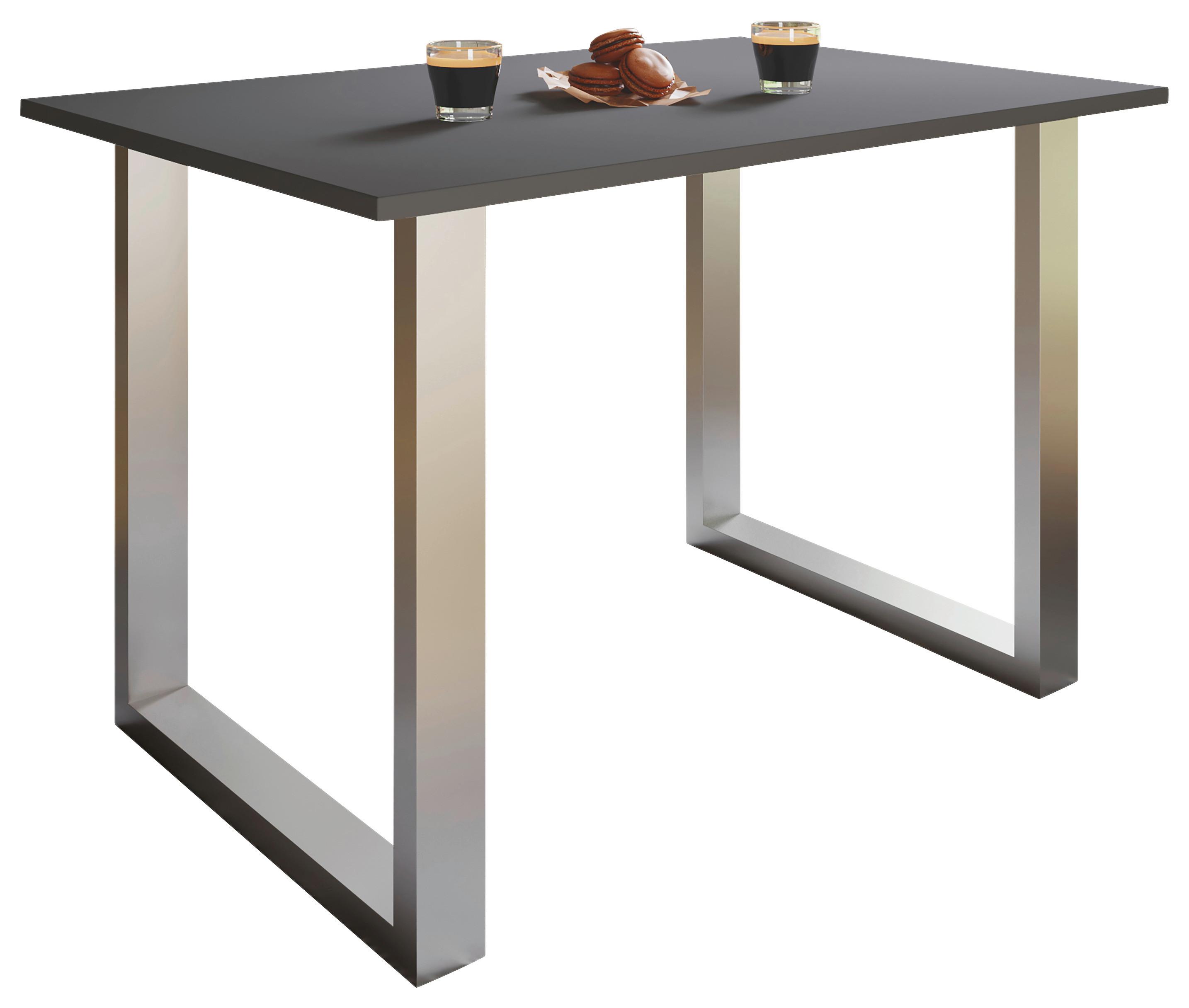 ESSTISCH XONA - Anthrazit/Silberfarben, Basics, Holzwerkstoff/Metall (140/80/76cm) - MID.YOU