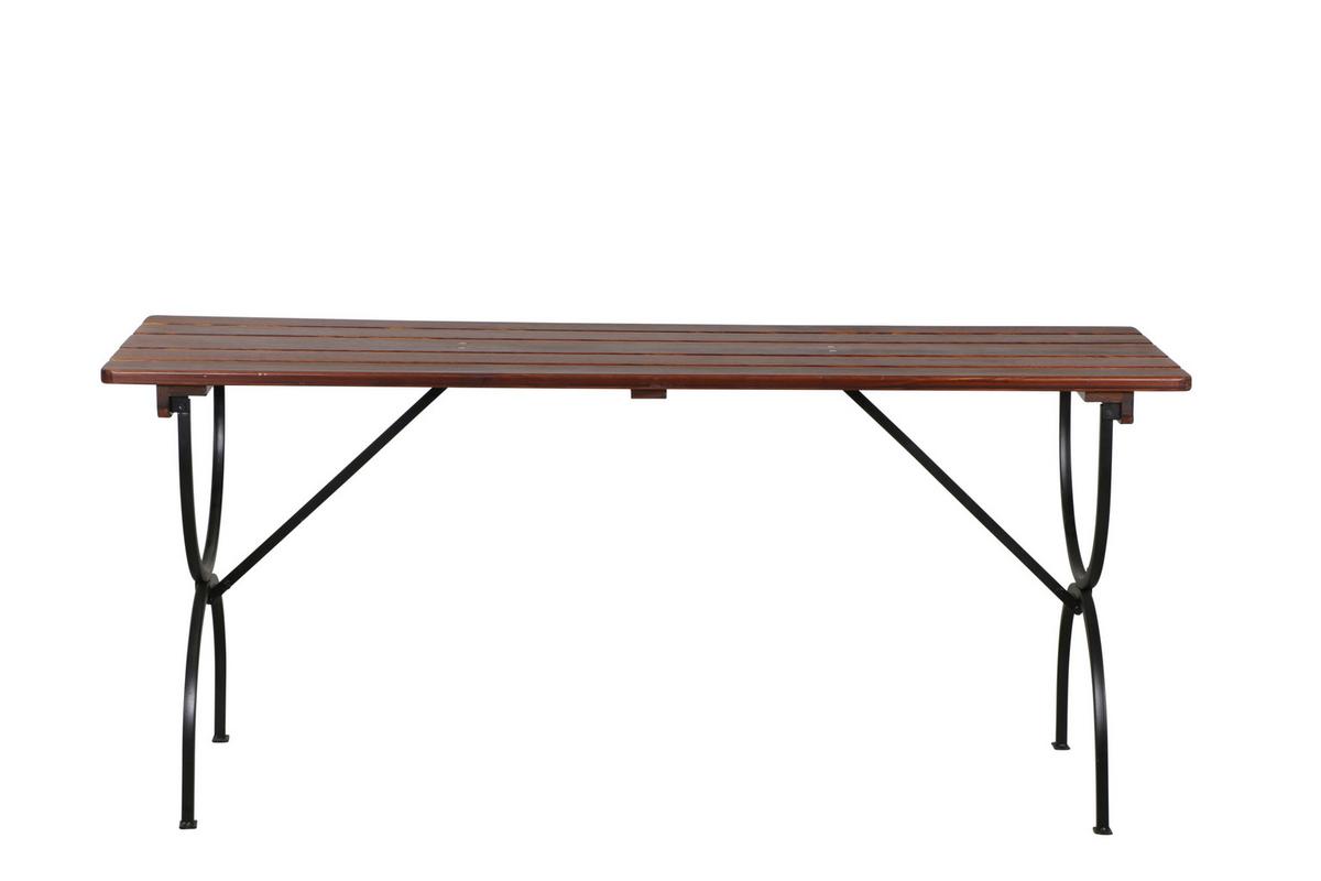 Biertischgarnitur Bavaria Braun/Schwarz - Dunkelbraun, MODERN, Holz/Metall (60/60/180cm) - Gardenson