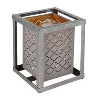 Tischleuchte Thomas in Grau max. 25 Watt - Silberfarben/Goldfarben, Design, Textil/Metall (17/17/22cm) - Globo