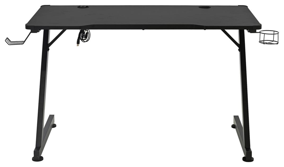 Gaming Miza Gerald, Črna - črna, Trend, kovina/leseni material (120/75/60cm)