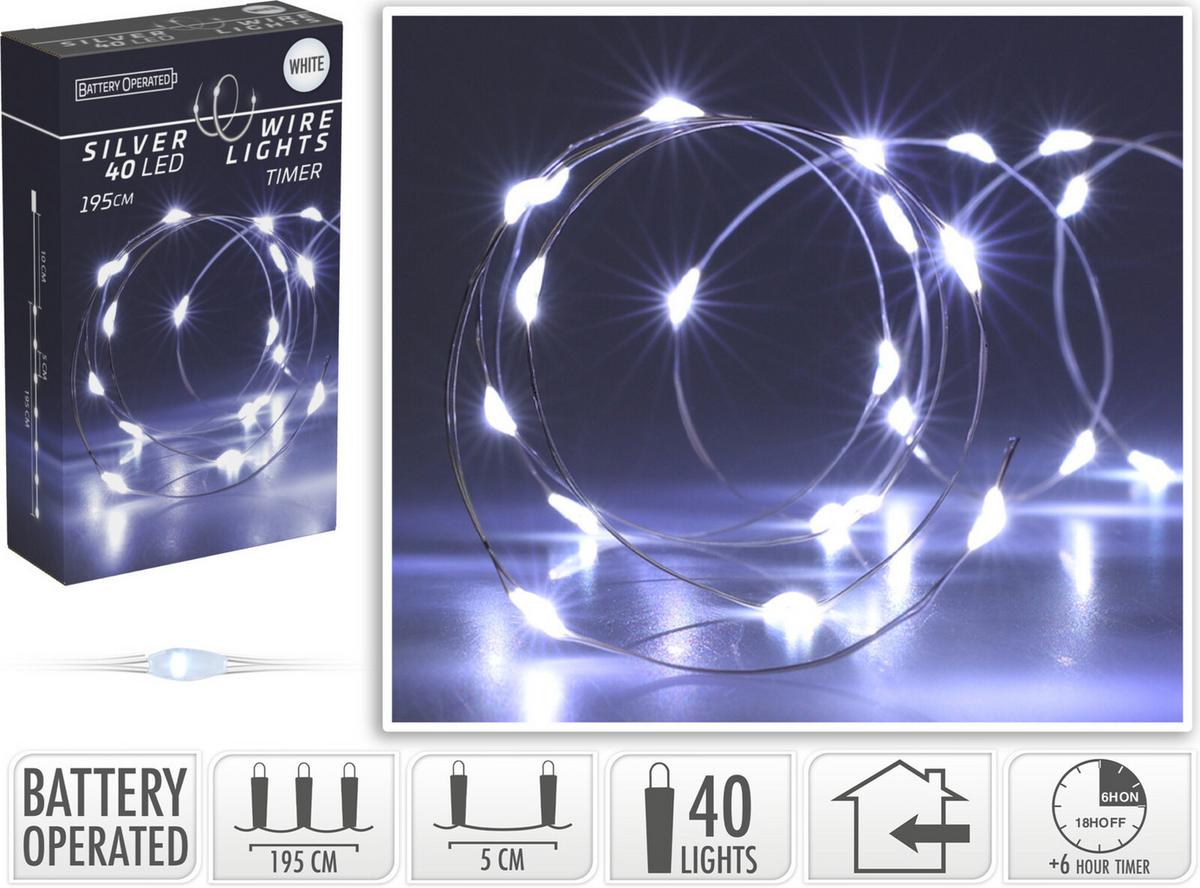 Fényfüzér 40db LED - műanyag (195cm)