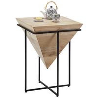 Mizica Pyramide, Mangov Les, Kovina - črna/naravne barve, Trendi, kovina/les (45/60/45cm) - Modern Living