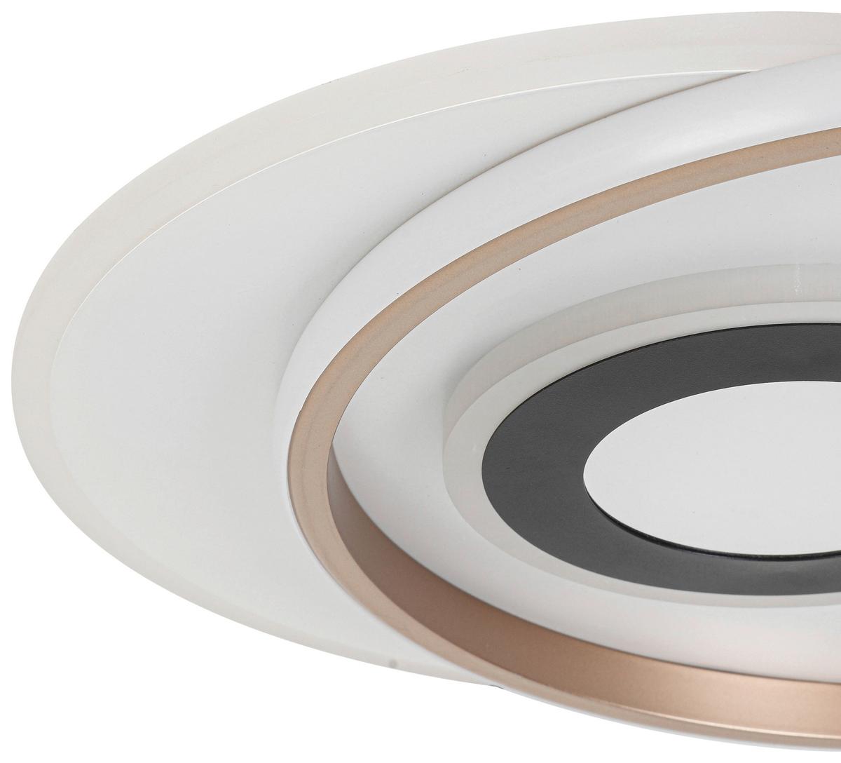 Stropna Led-svetilka Kitkol - črna/bela, Moderno, kovina/umetna masa (48/40/6cm) - Mömax