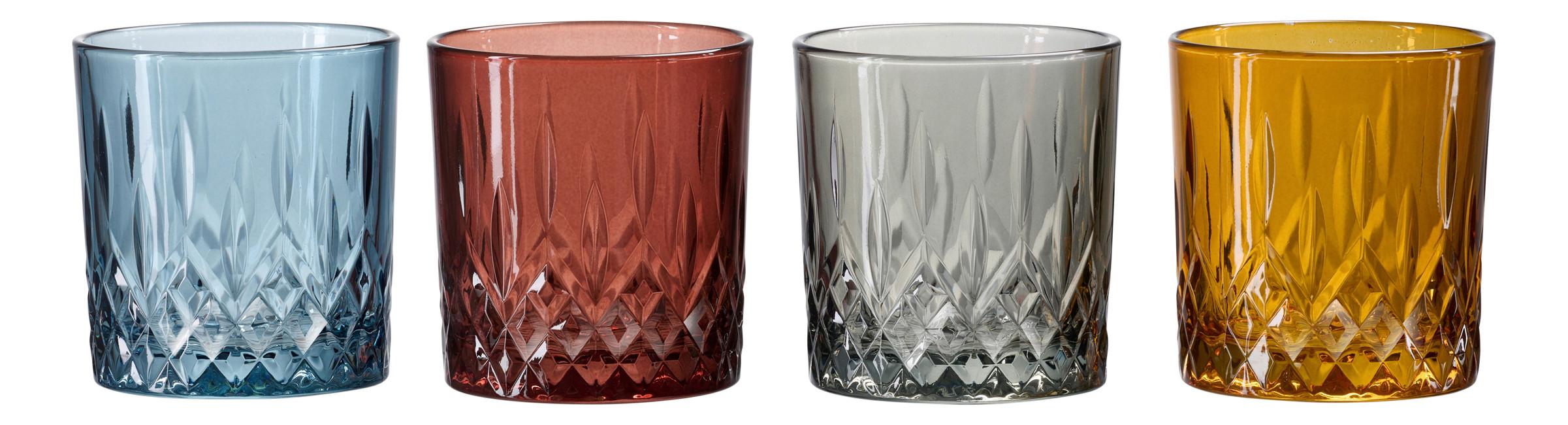 KOMPLET SZKLANEK DO WHISKY CATANIA - czerwony/niebieski, Konventionell, szkło (21,5/16,5/9,5cm) - Ritzenhoff Breker