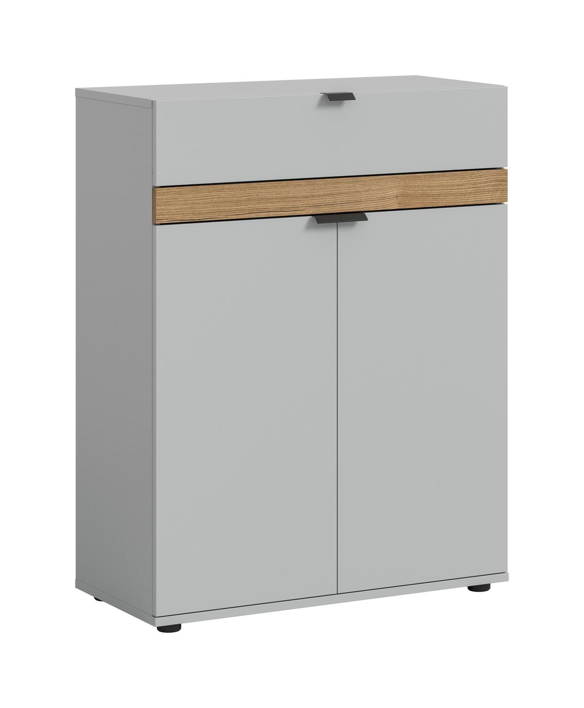 Omara Za Čevlje Naro, Siva, Barva Hrasta - črna/siva, Design, umetna masa/leseni material (75/98/37cm) - Livetastic