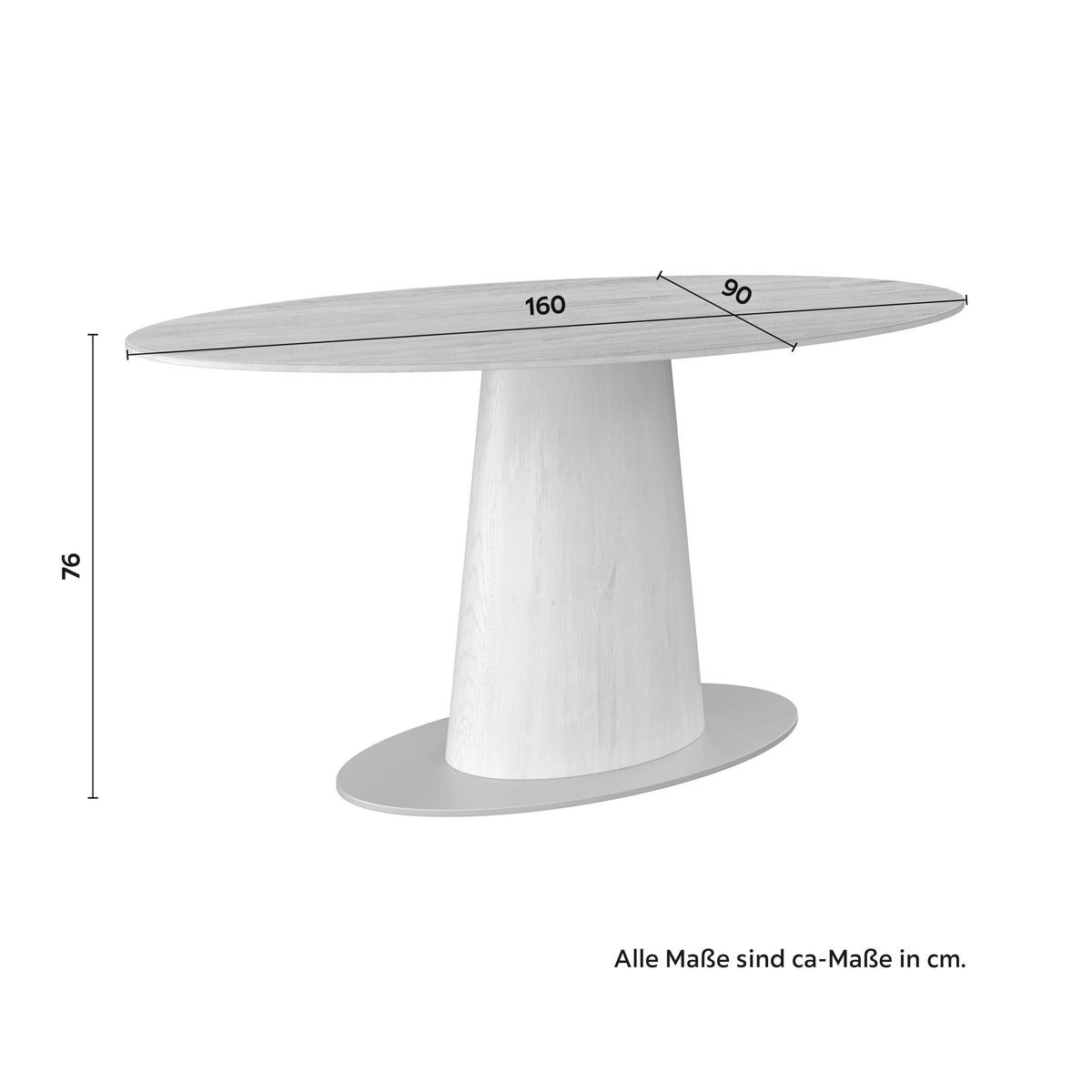 Jedilna Miza Thiago, Krem Barve, 160x90 - krem barve, Moderno, kamen/kovina (160/90/76cm) - Bessagi Home