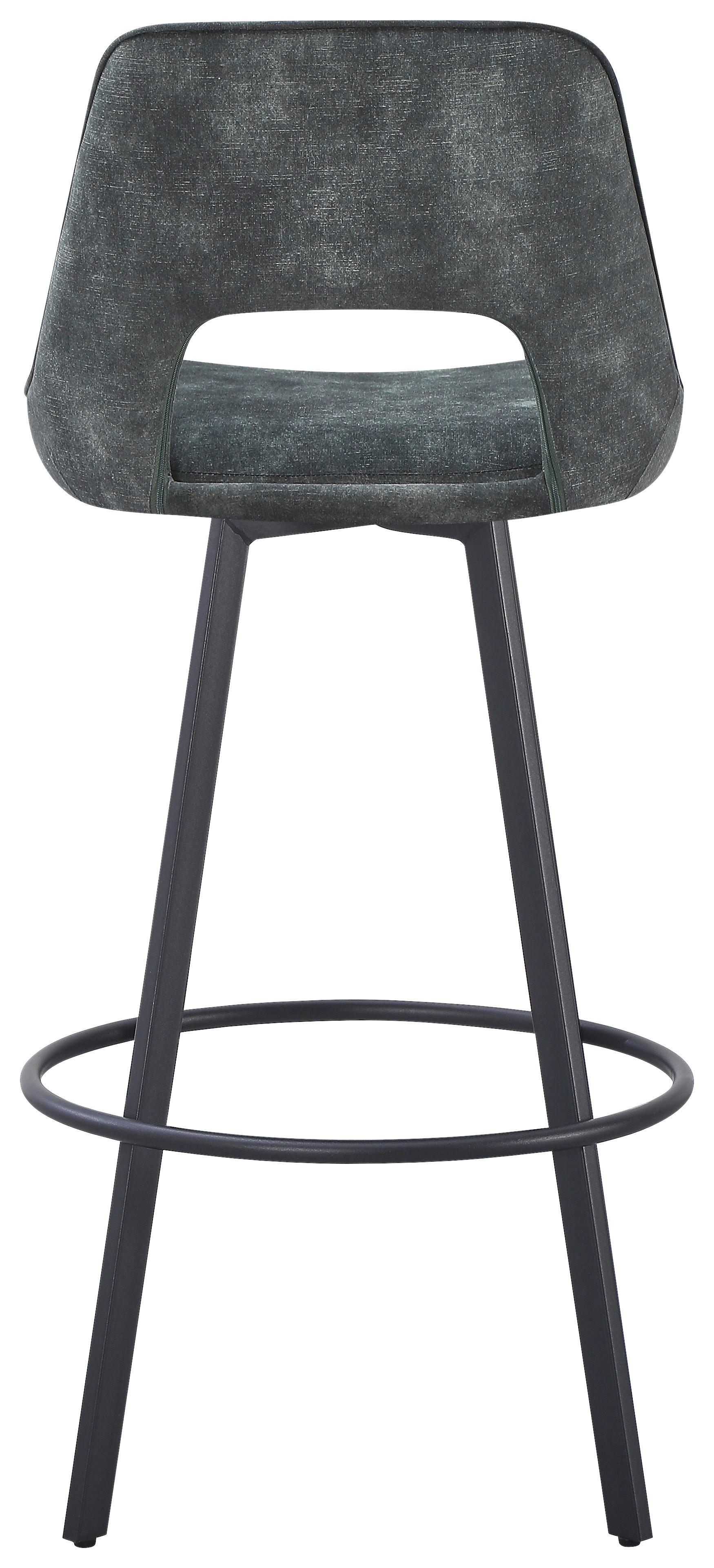 Taburet de bar TWIST - verde/negru, Modern, metal/textil (45/103/52cm) - Premium Living